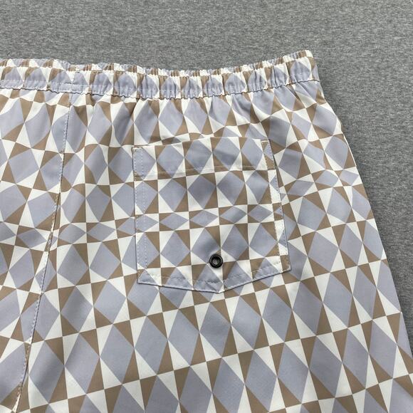 Open Edit Nordstrom Mens XL Recycled Volley Swim Trunks 4" Purple Diamond Grid - Picture 14 of 16